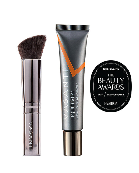 Liquid VO2 Dark Circle Eraser & Flat Angled Foundation Stubby Brush –  Vasanti Cosmetics - Canada