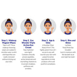 Step by step instruction with illustrations how to use Vasanti Do it in Bed Skincare - Night Time Skincare Routine