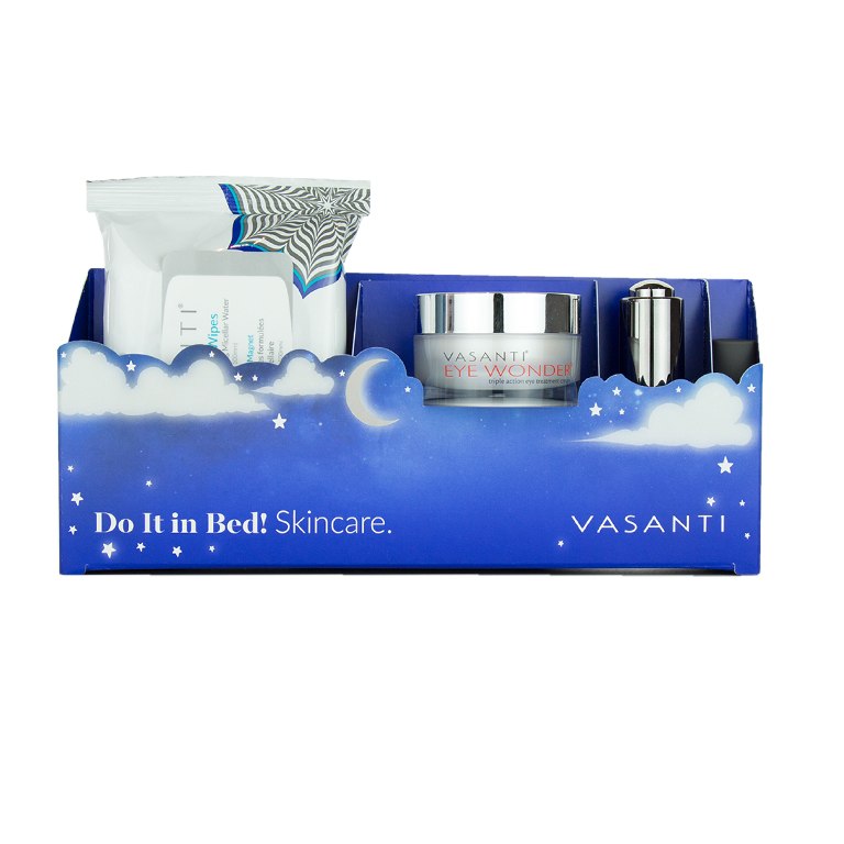 Vasanti Do it in Bed Skincare in a box - Night Time Skincare Routine - Front Shot