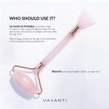 Rose Quartz Roller & Gua Sha Tool - Vasanti Cosmetics - Canada
